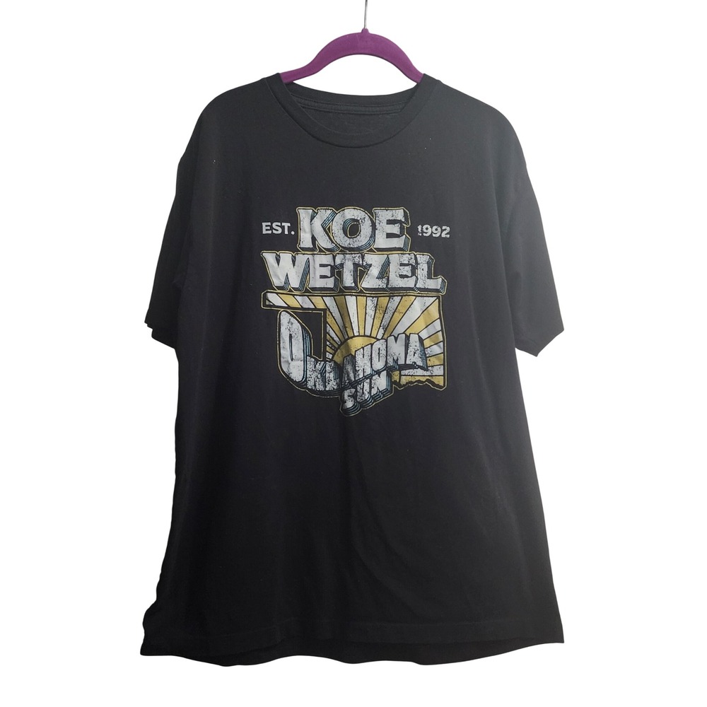 Koe Wetzel Oklahoma Sun Graphic T Shirt Mens Med Black Est 1992 Tour.